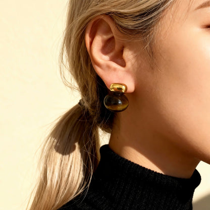 Tiger Eye Gold Studs