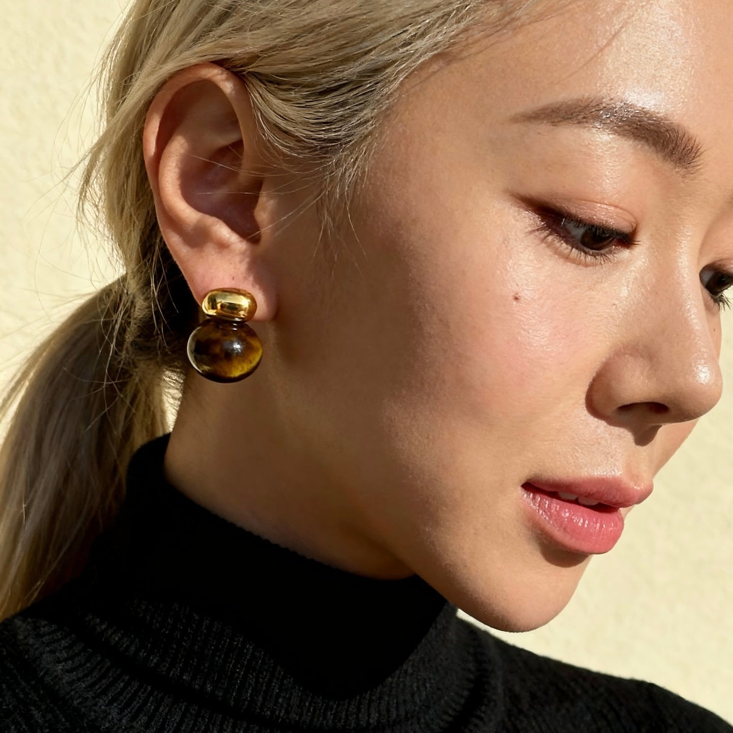 Tiger Eye Gold Studs