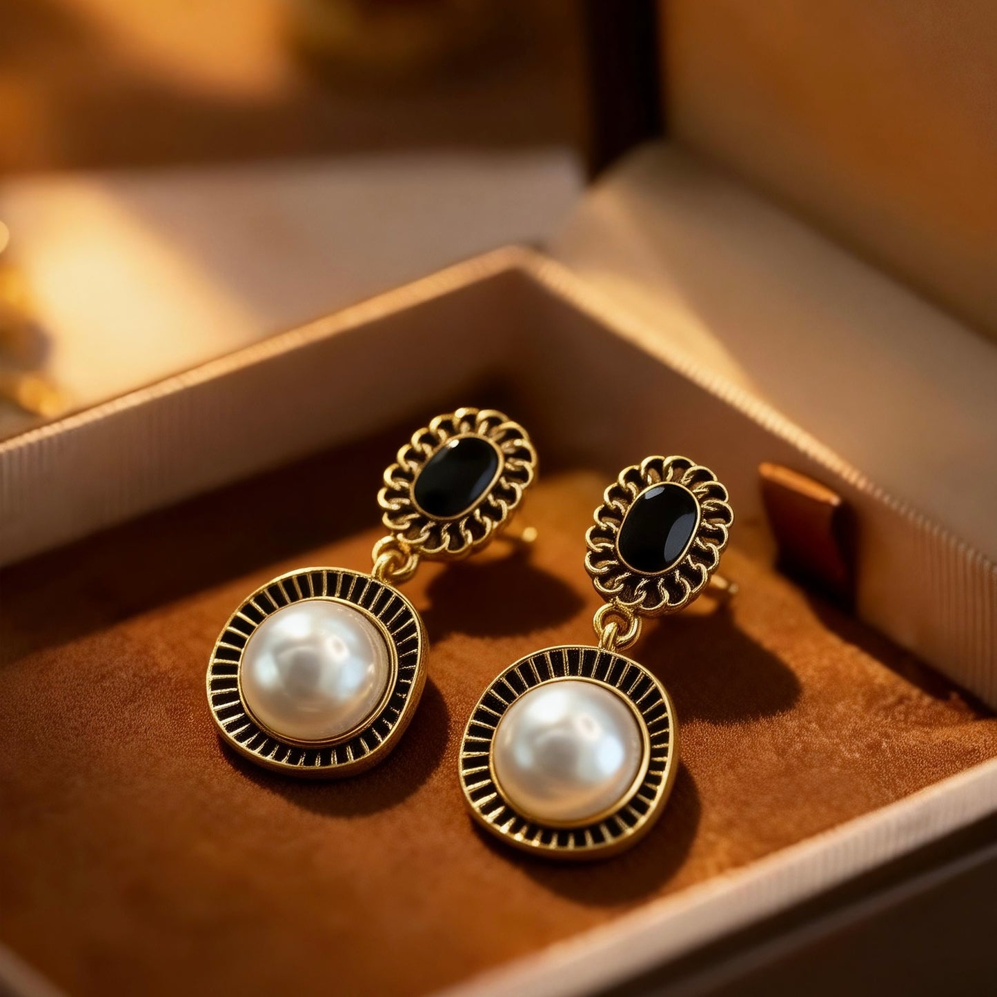 Eterna Noir Pearl Earrings