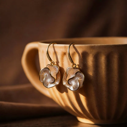 Mother-of-Pearl Petal Drop Earrings