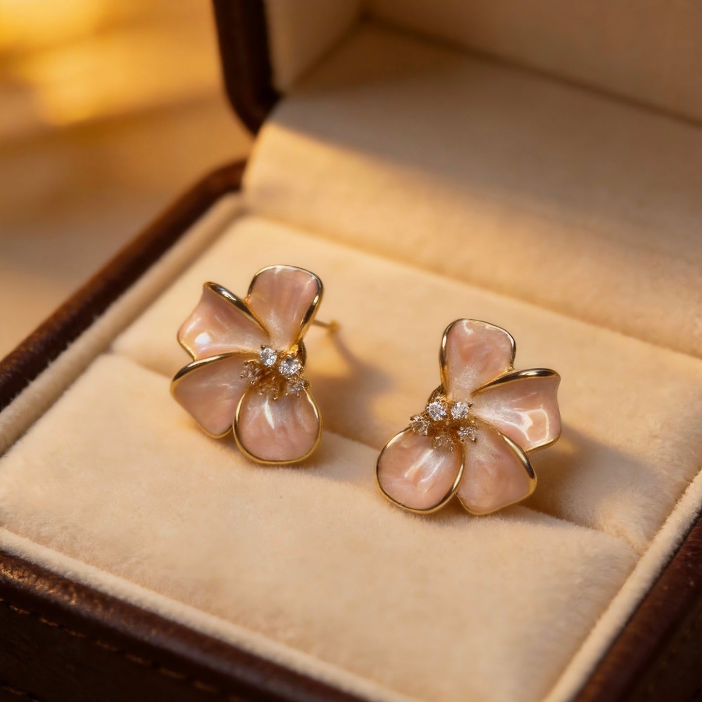 Blush Pink Petal Earrings