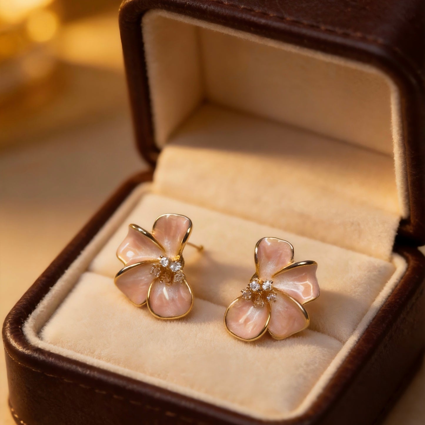 Blush Pink Petal Earrings