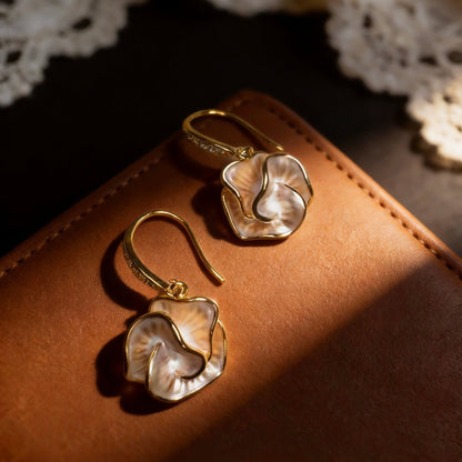 Mother-of-Pearl Petal Drop Earrings