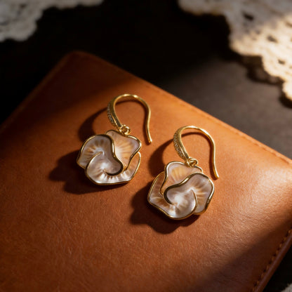 Mother-of-Pearl Petal Drop Earrings