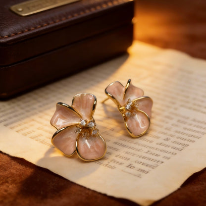 Blush Pink Petal Earrings