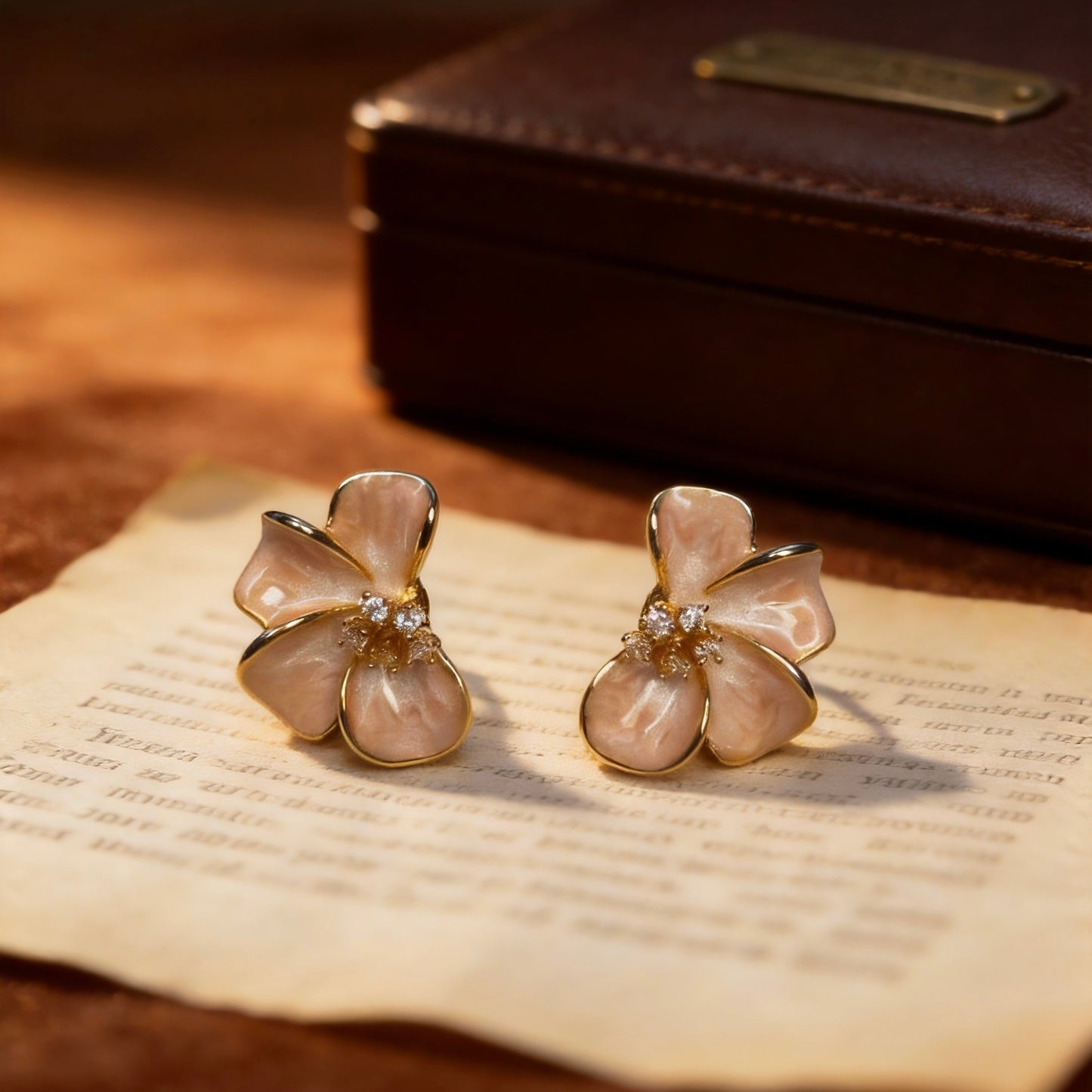 Blush Pink Petal Earrings