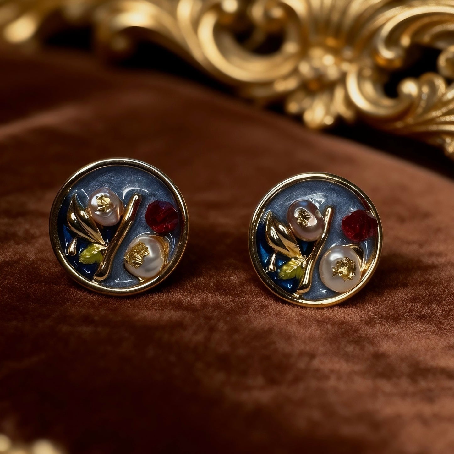 Artistic Floral Mixed Gem Earrings