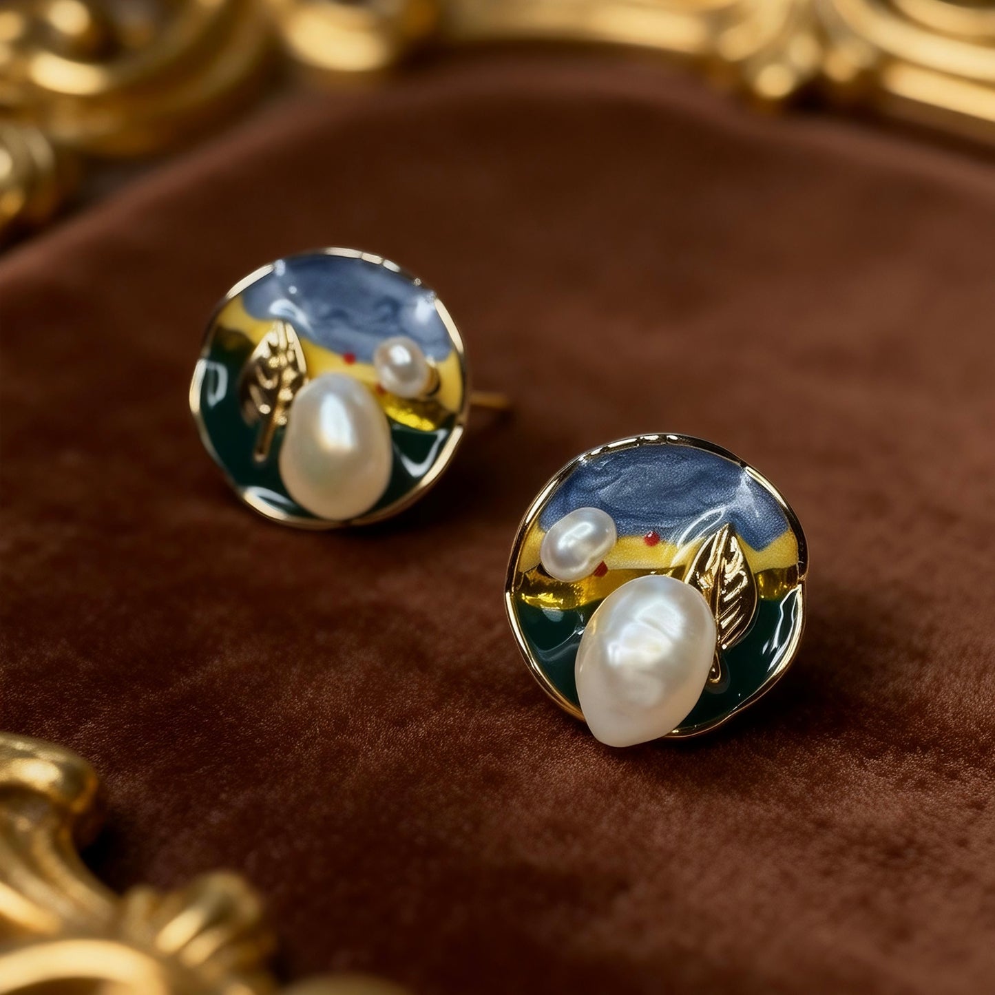 Artistic Mixed Pearl Round Earrings