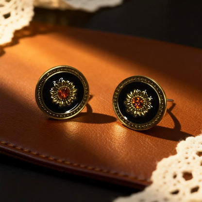 Black Sunburst Studs