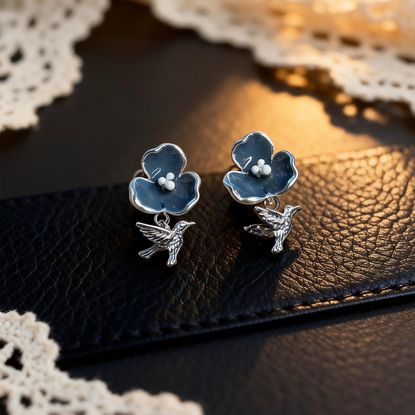 Floral Bird Studs