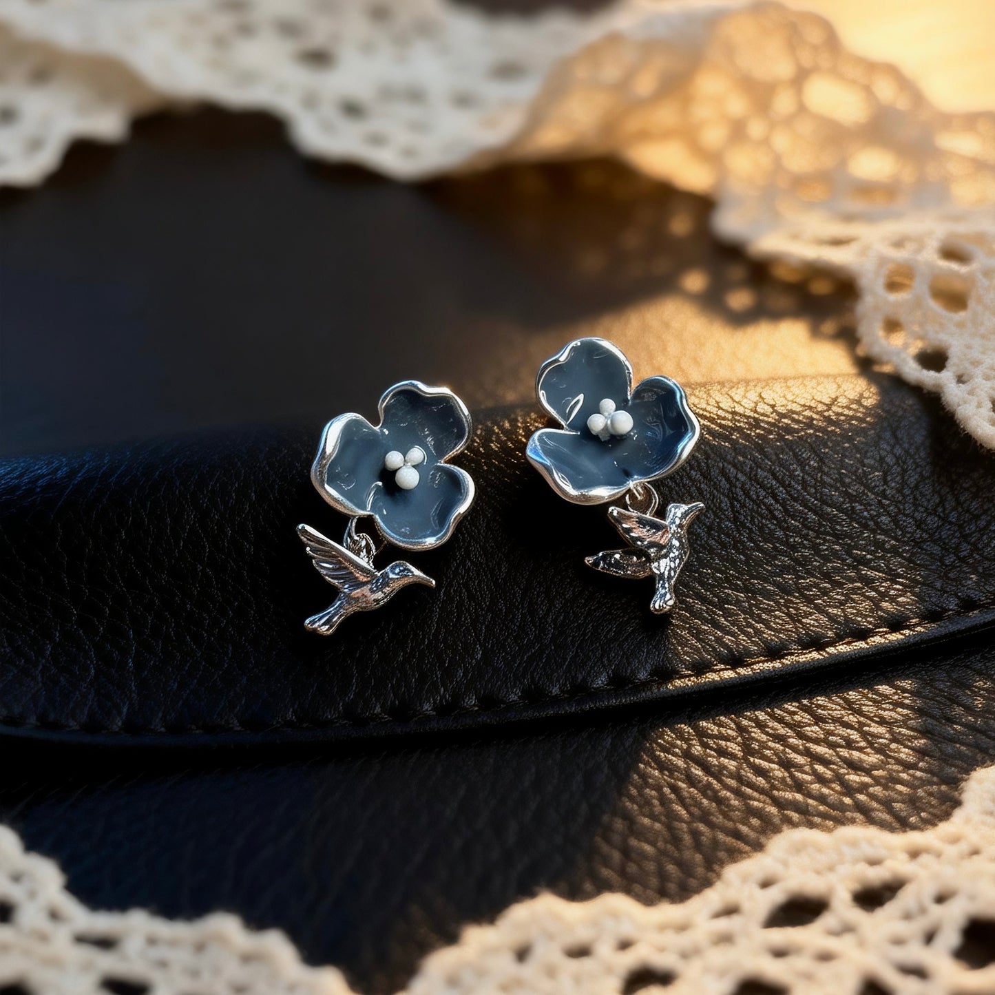 Floral Bird Studs