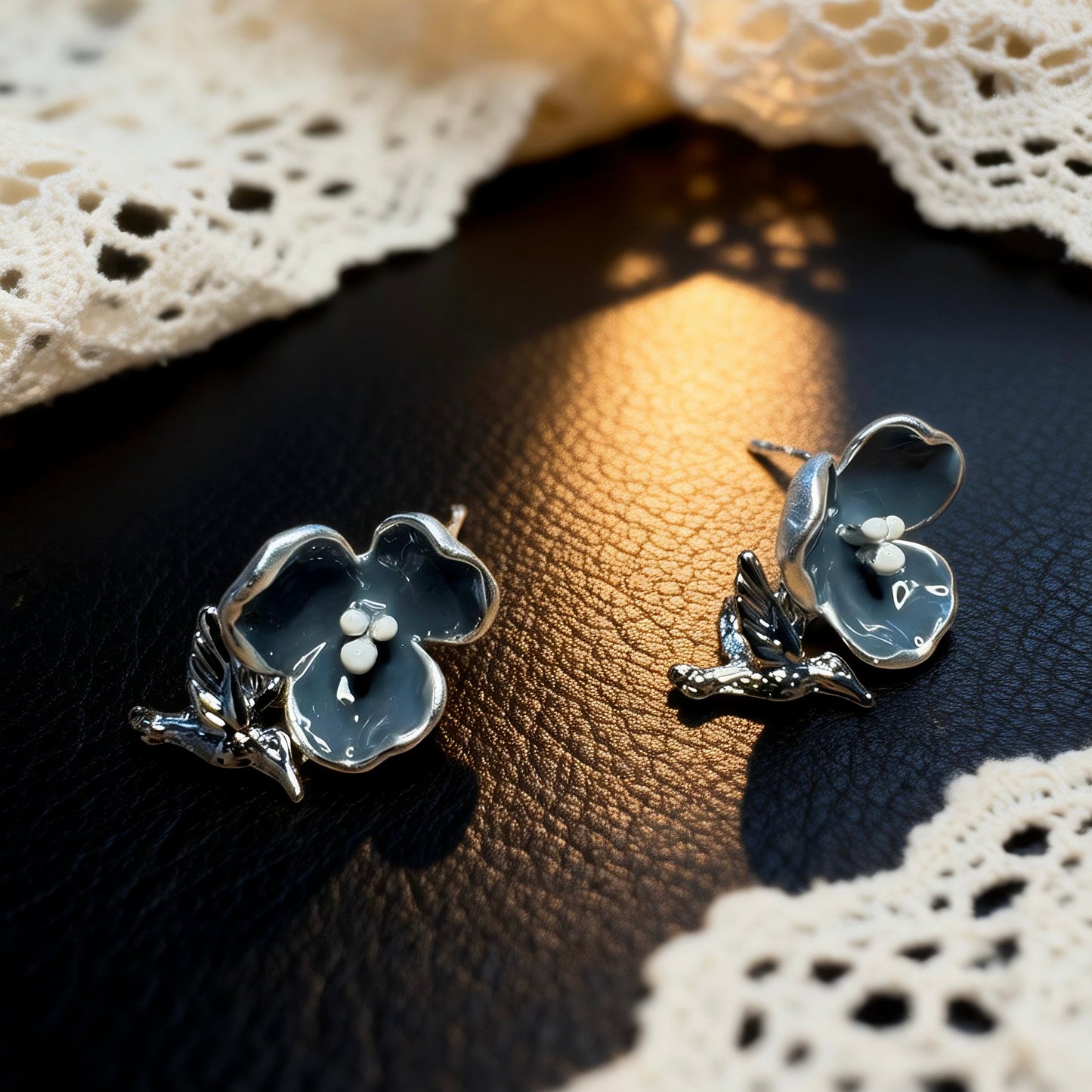 Floral Bird Studs