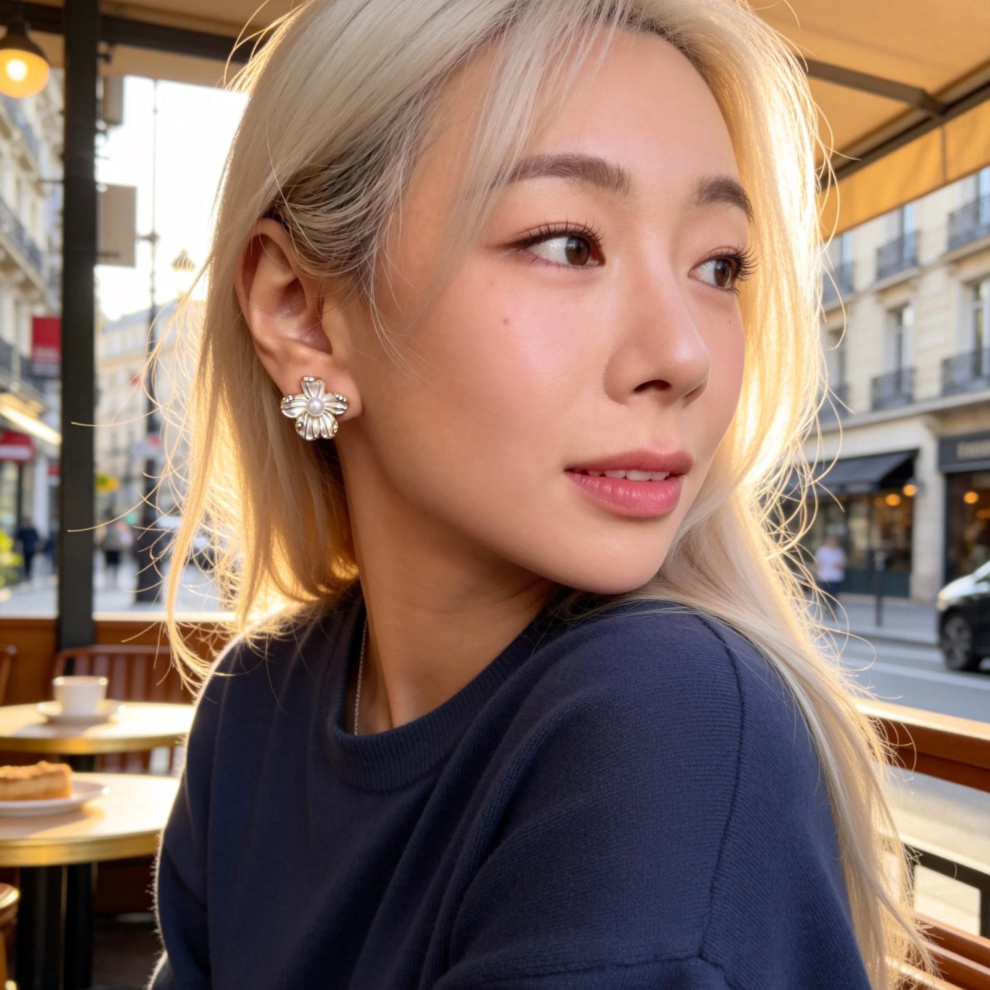 Floral Pearl Stud Earrings