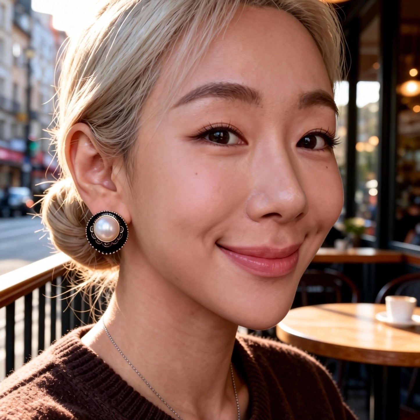 Vintage Black Gold Pearl Studs