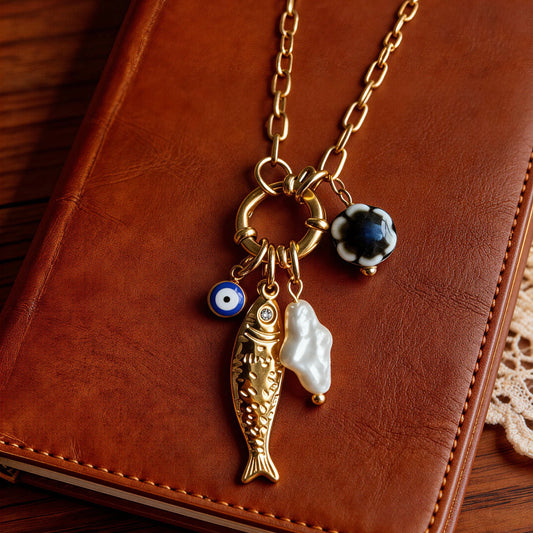 Symbolic Fish Charm Necklace