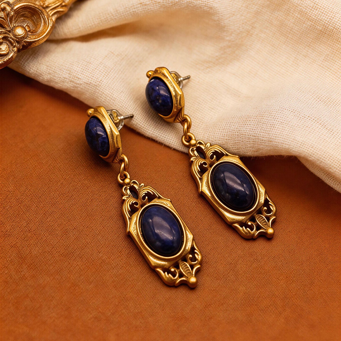 Lapis Lazuli Baroque Drop Earrings