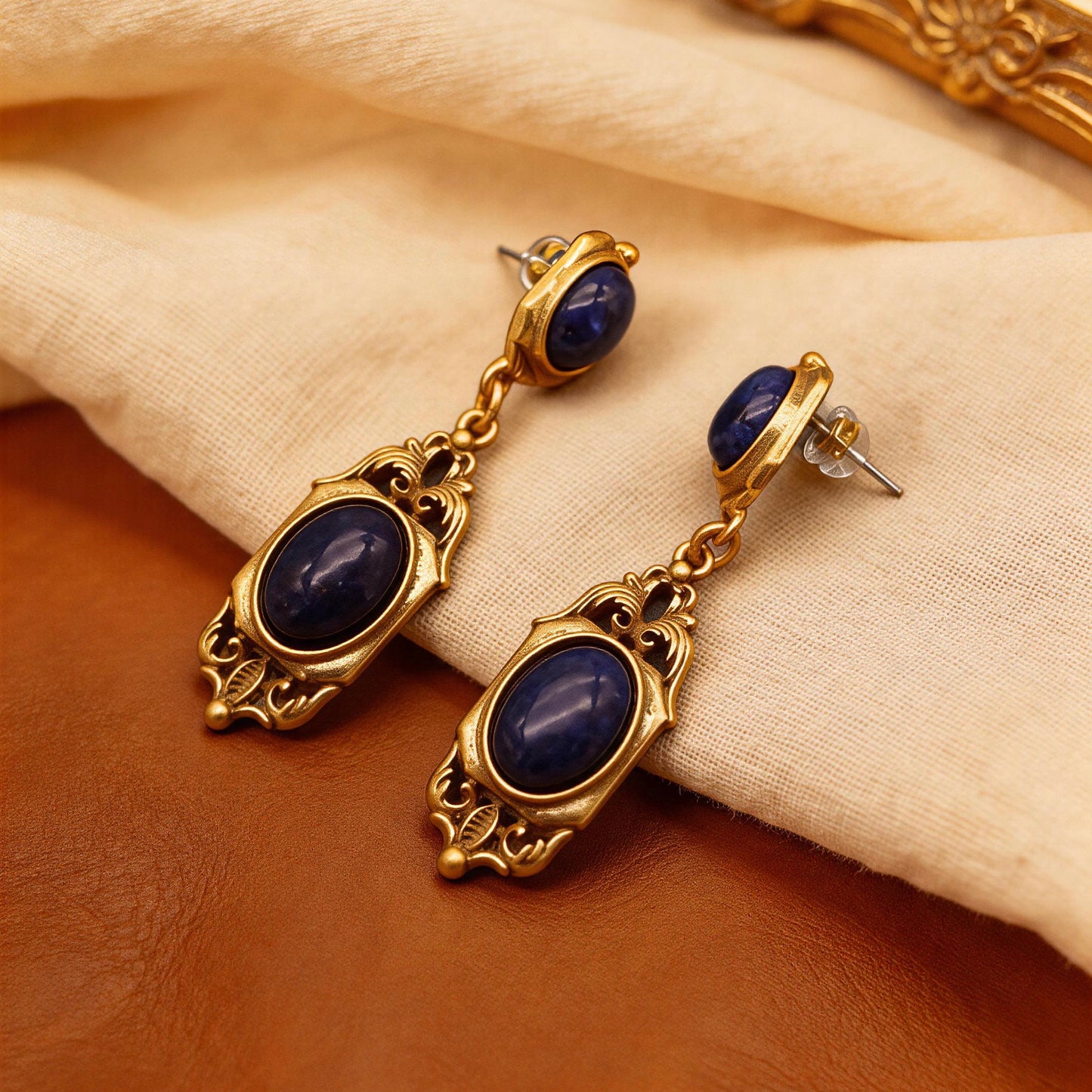 Lapis Lazuli Baroque Drop Earrings