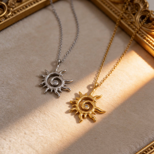 Sun Spiral Pendant Necklace