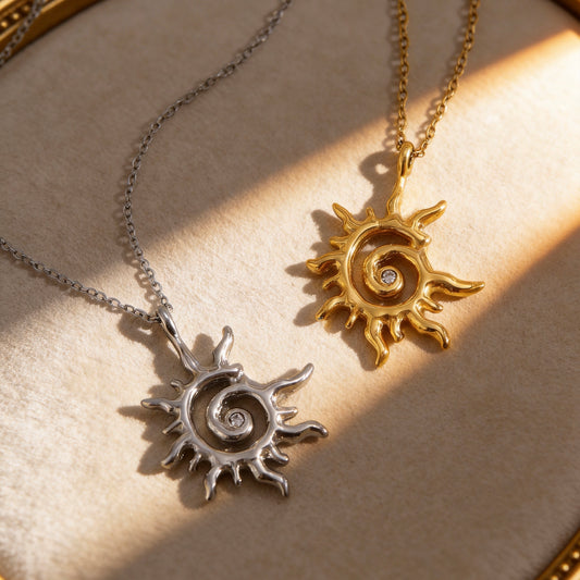 Sun Spiral Pendant Necklace
