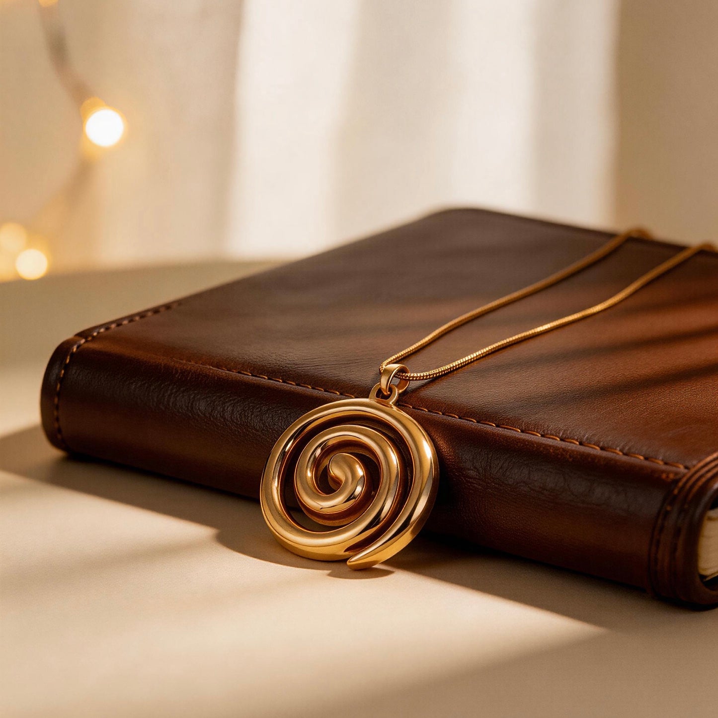 Gold Spiral Pendant Necklace