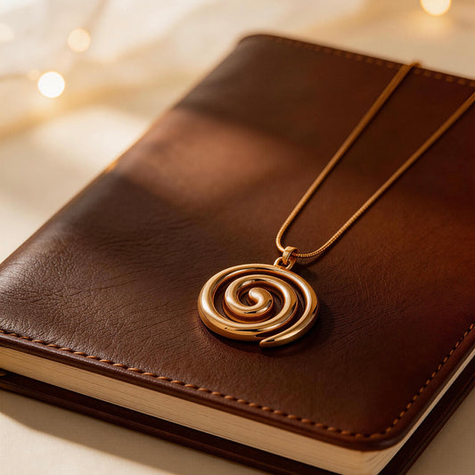 Gold Spiral Pendant Necklace