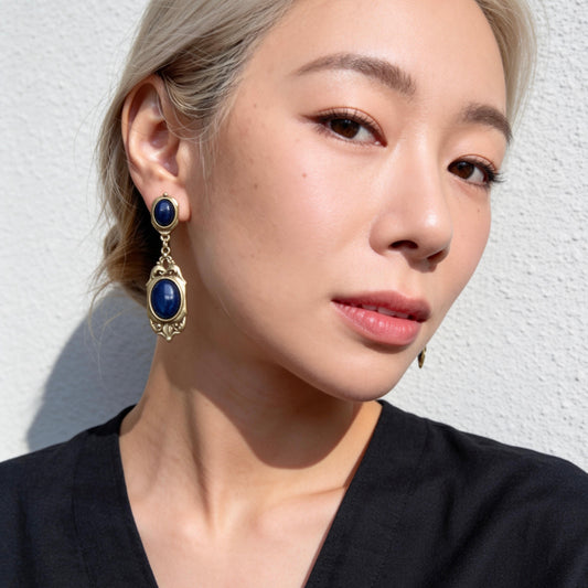 Lapis Lazuli Baroque Drop Earrings
