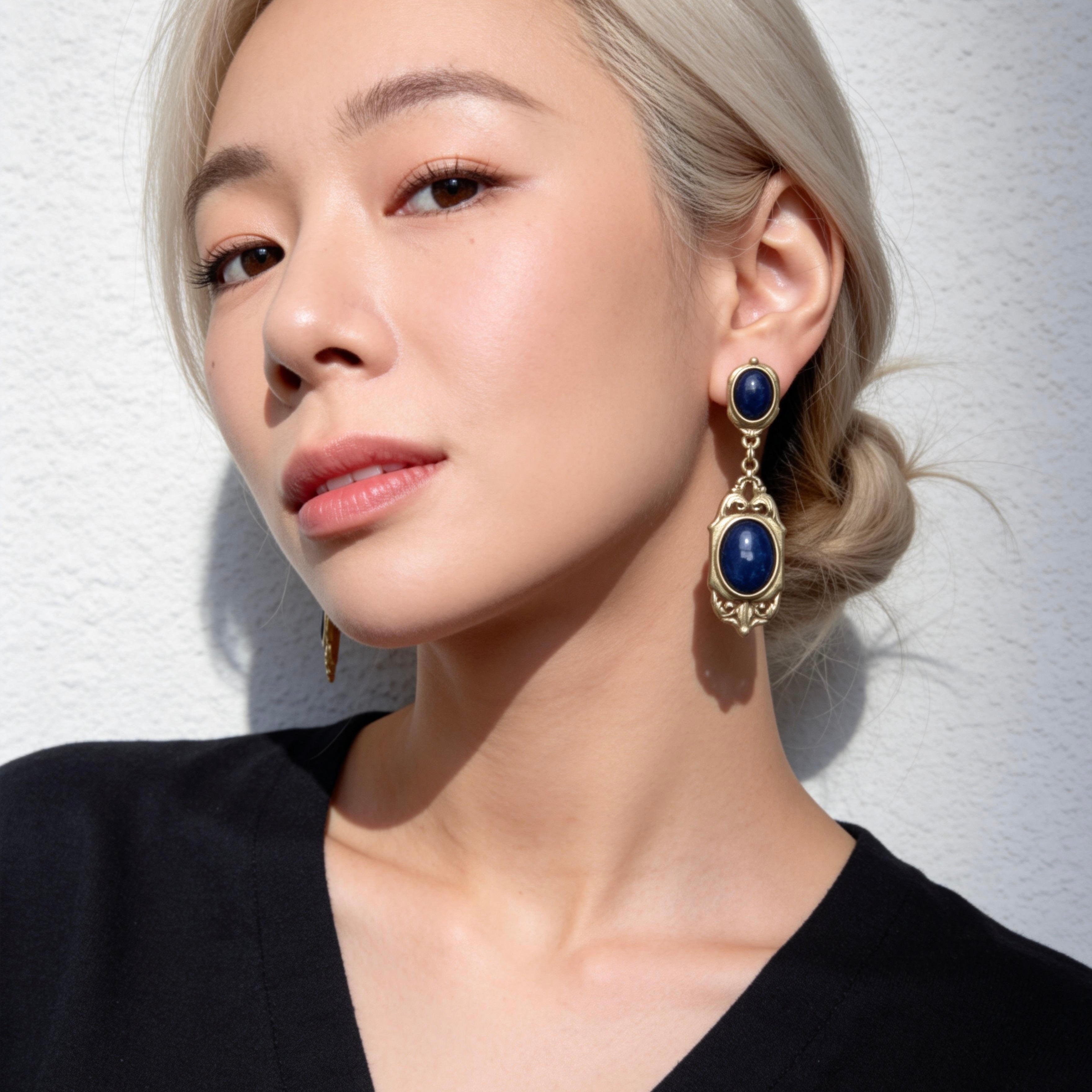 Lapis Lazuli Baroque Drop Earrings