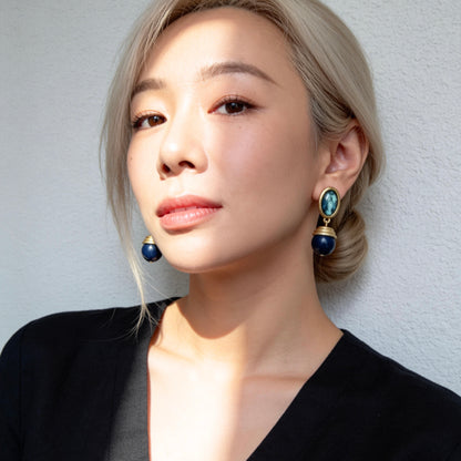 Vintage Lapis Lazuli Drop Earrings