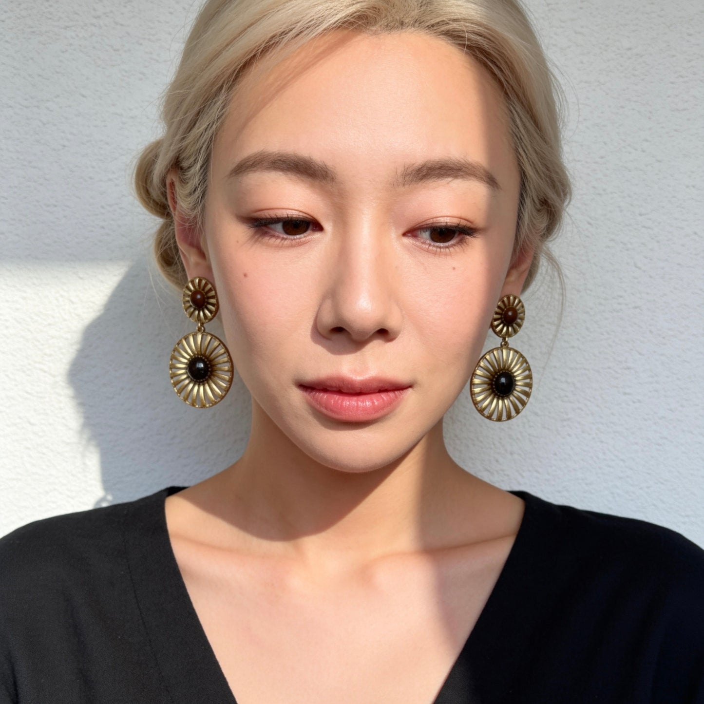 Tiger Eye Sunburst Drop Earrings