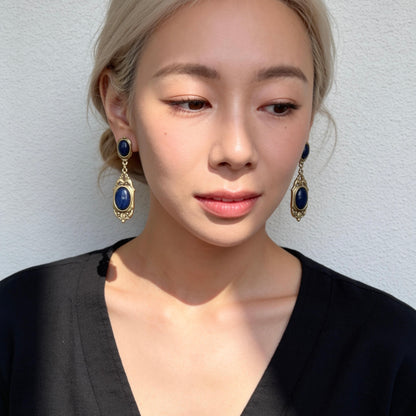 Lapis Lazuli Baroque Drop Earrings