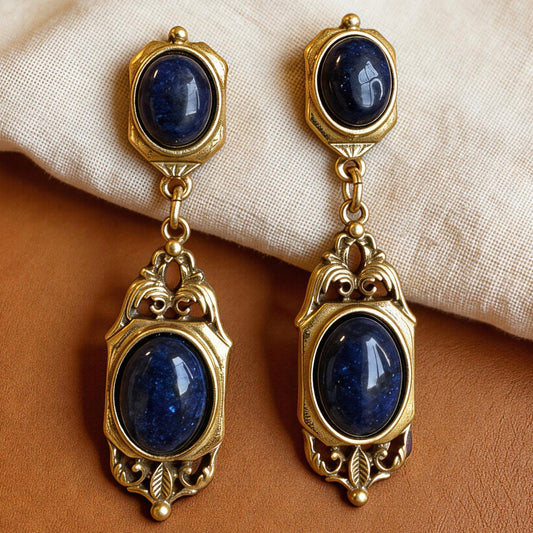 Lapis Lazuli Baroque Drop Earrings