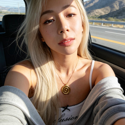 Gold Spiral Pendant Necklace