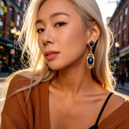 Lapis Lazuli Baroque Drop Earrings