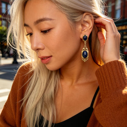 Lapis Lazuli Baroque Drop Earrings