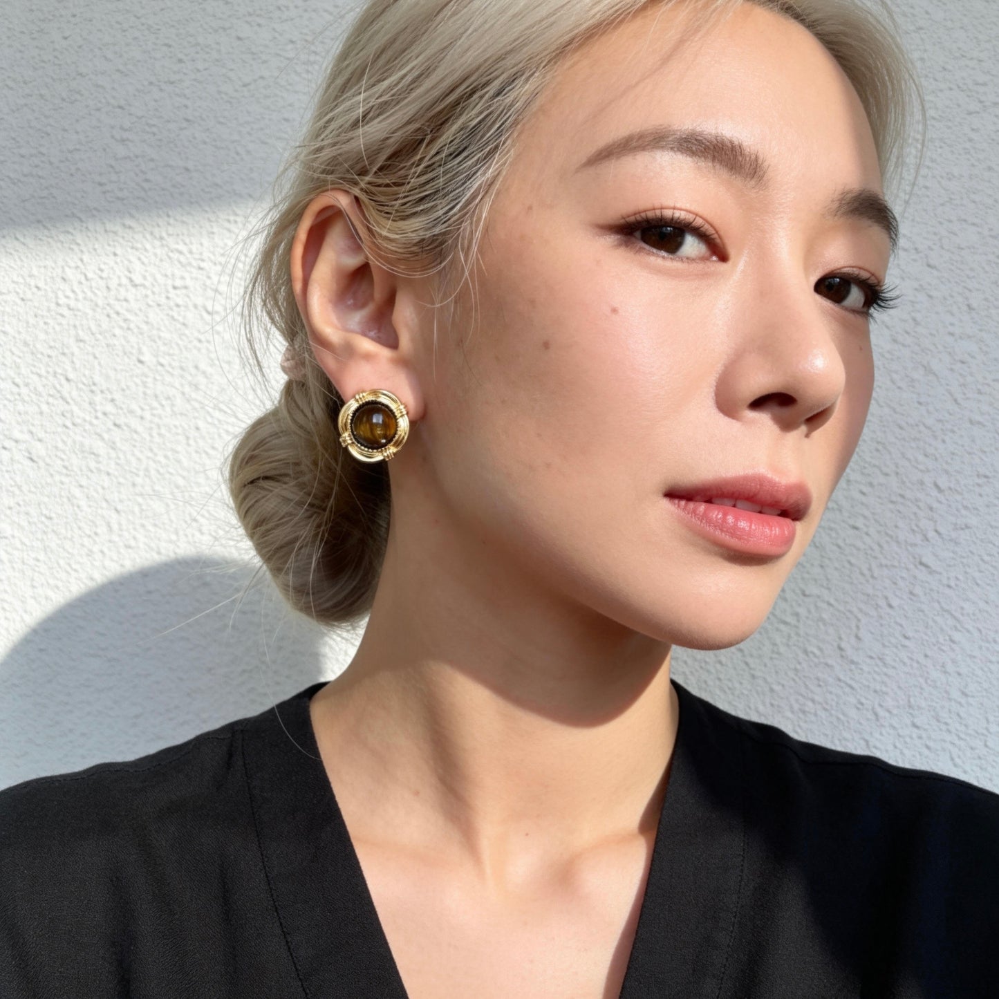 Tiger Eye Stud Earrings
