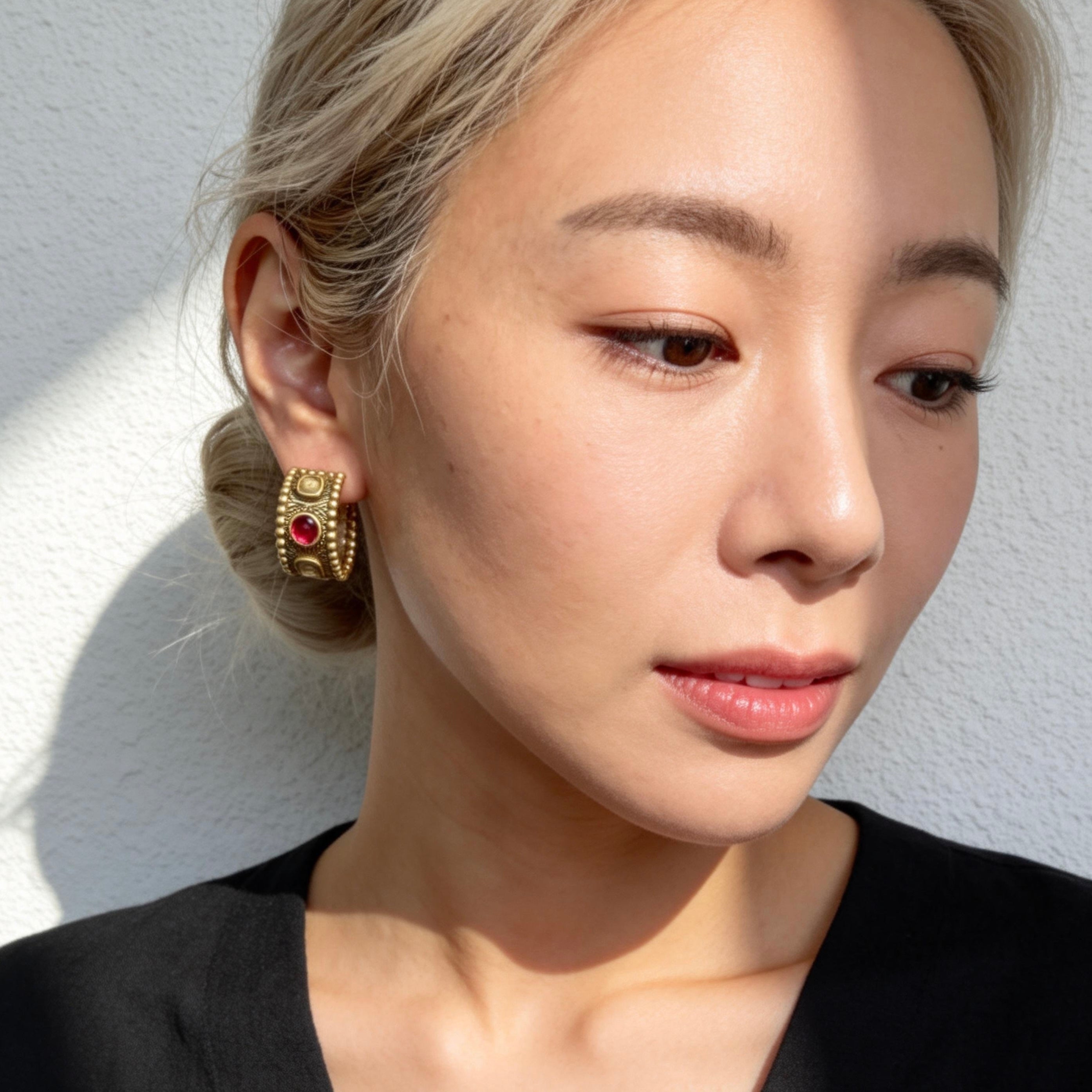 Antique Gold Wide Hoops