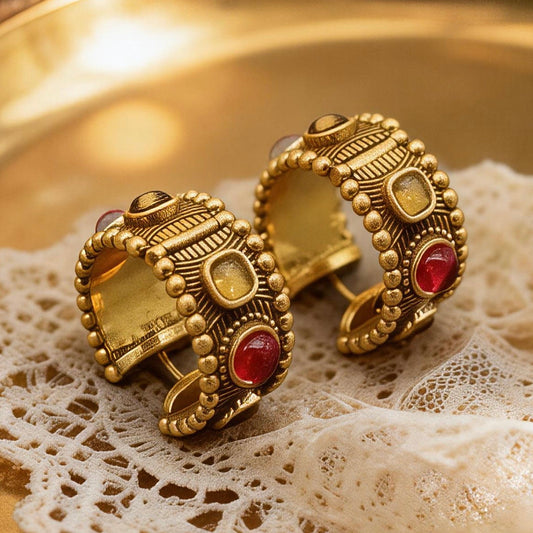 Antique Gold Wide Hoops