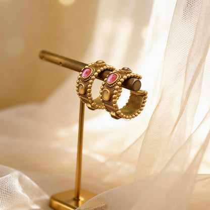 Antique Gold Wide Hoops