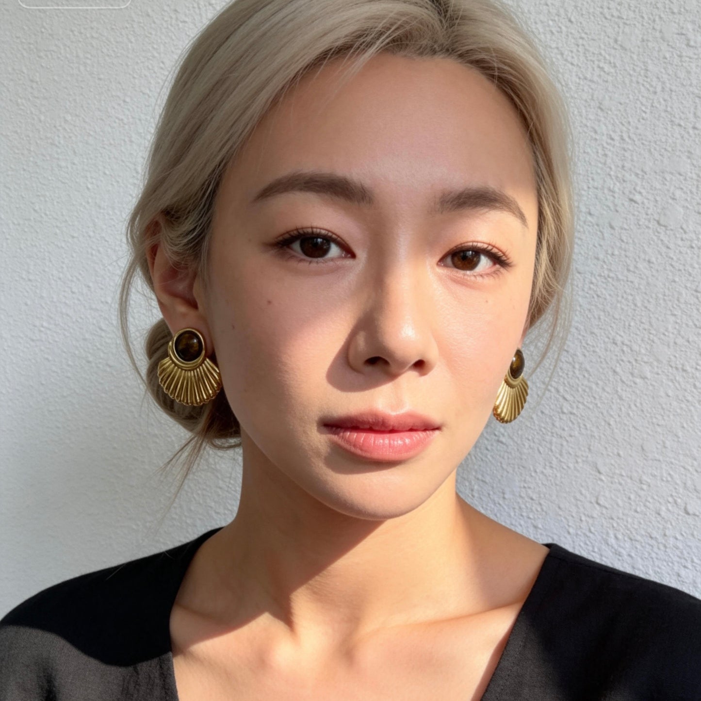 Tiger Eye Fan Earrings