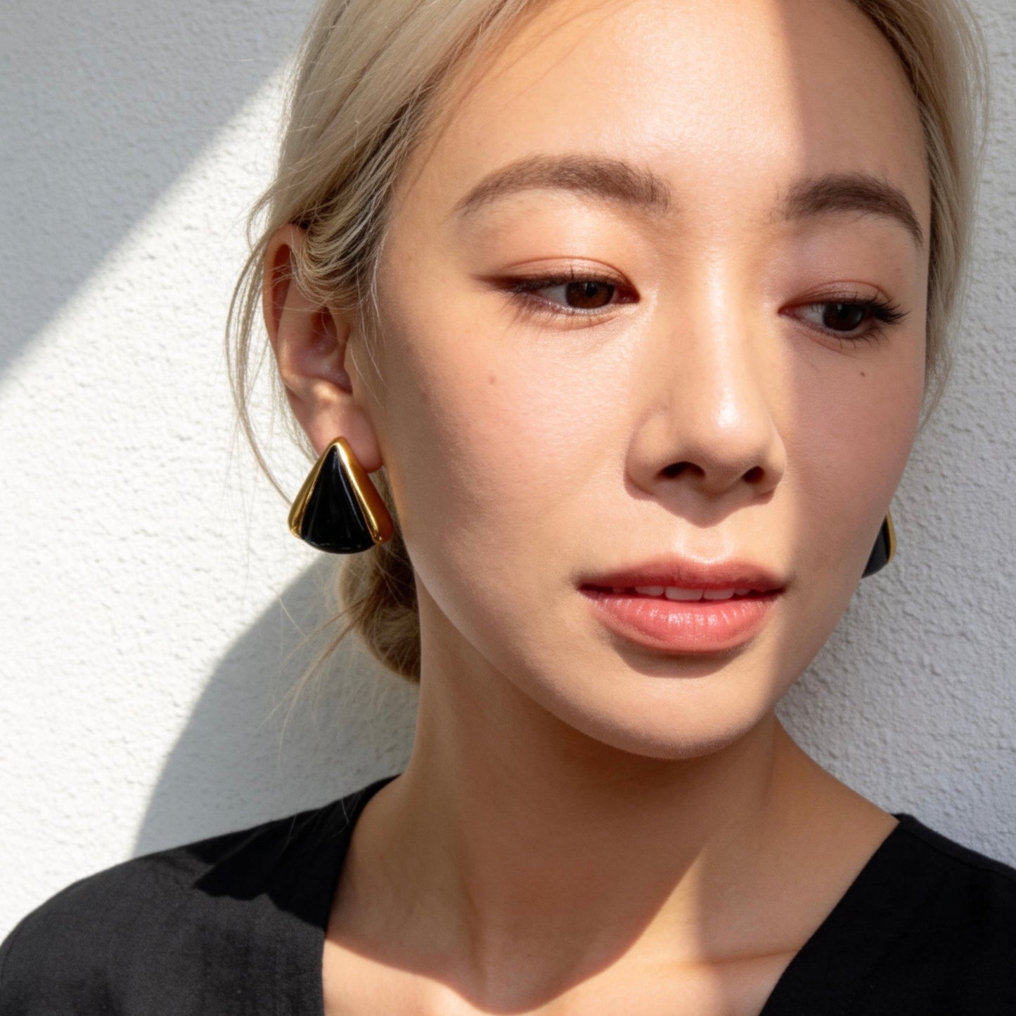 Vintage Black Onyx Stud Earrings