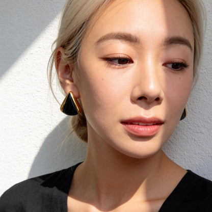 Vintage Black Onyx Stud Earrings