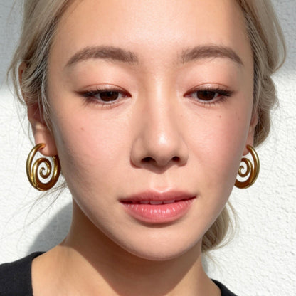 Gold Swirl Hoop Earrings