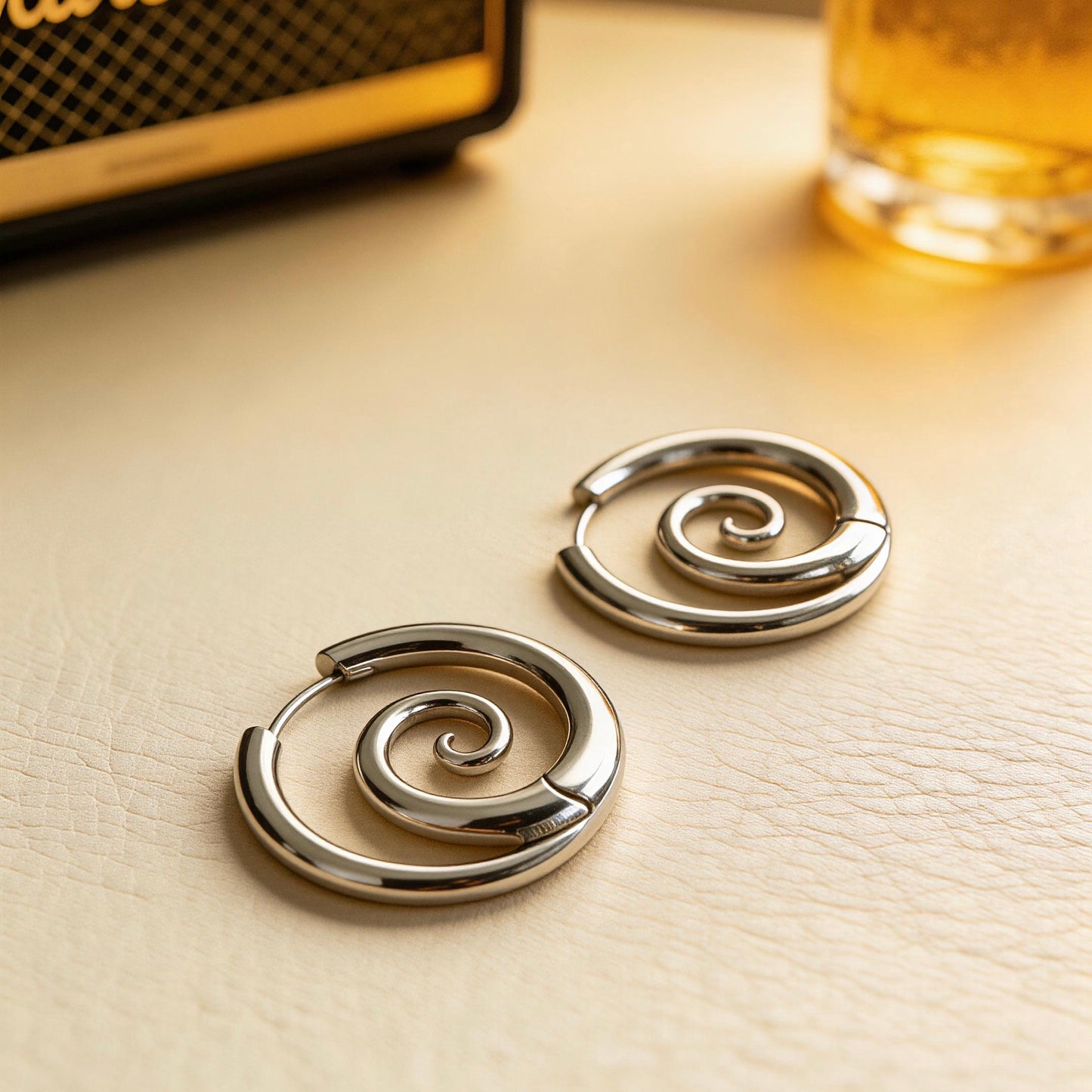 Silver Swirl Hoop Earrings