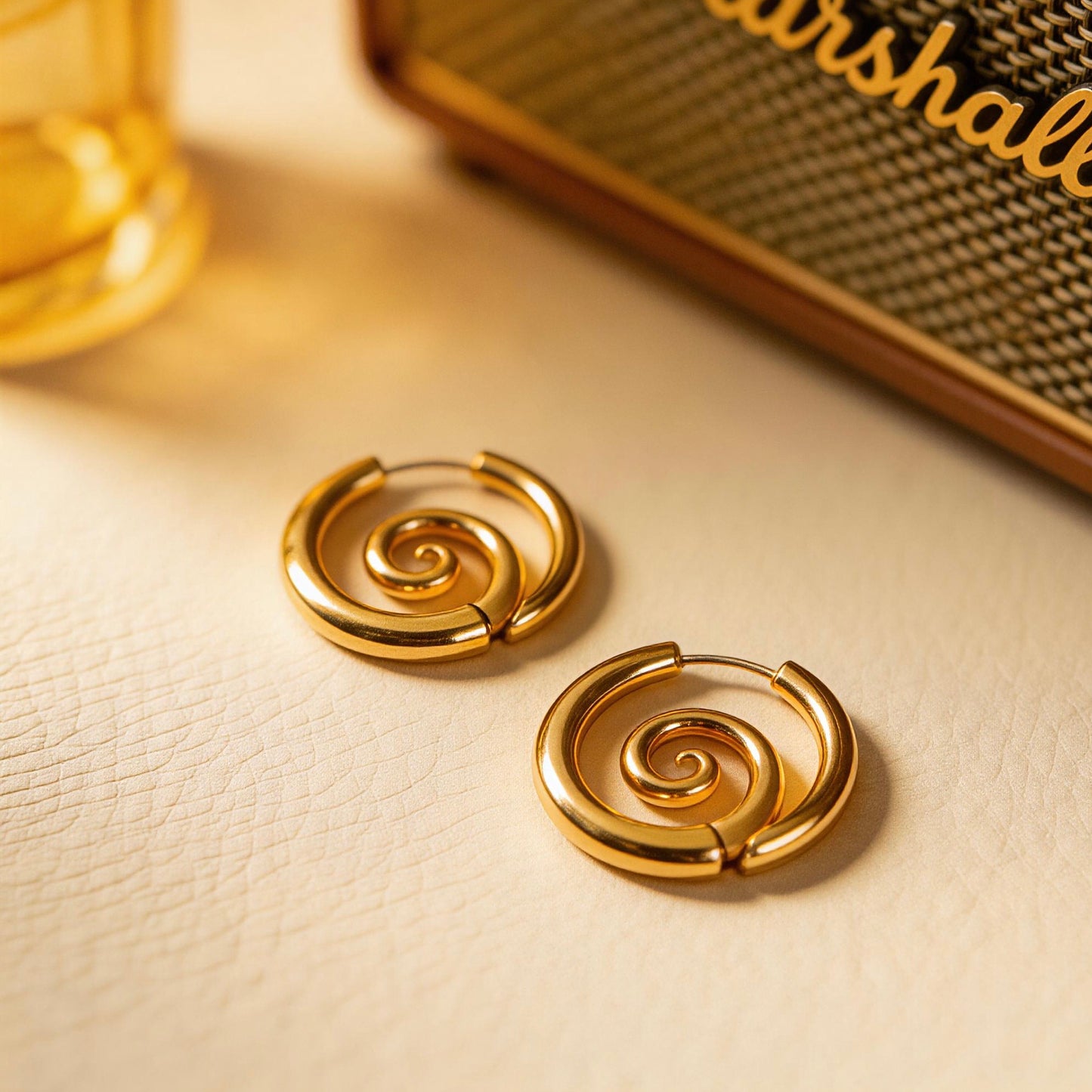 Gold Swirl Hoop Earrings