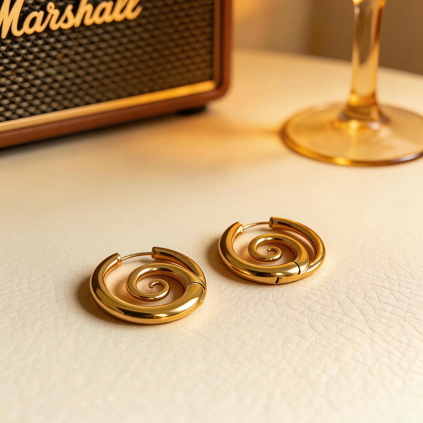 Gold Swirl Hoop Earrings