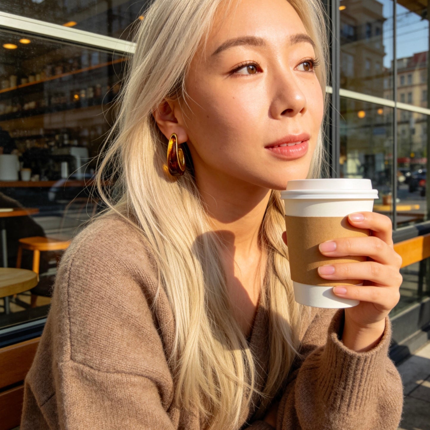 Amber Resin Chunky Earrings