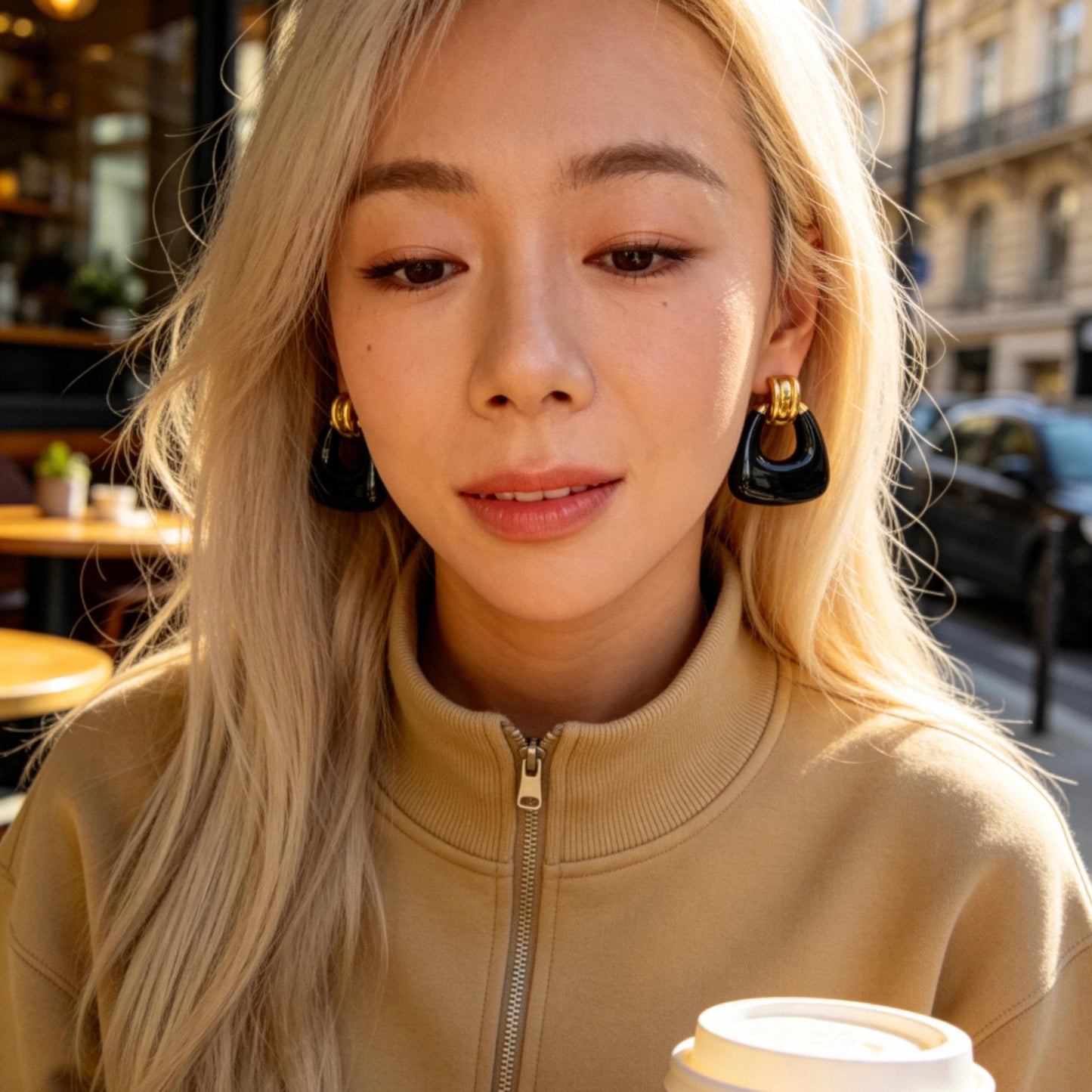 Vintage Black Onyx Statement Earrings