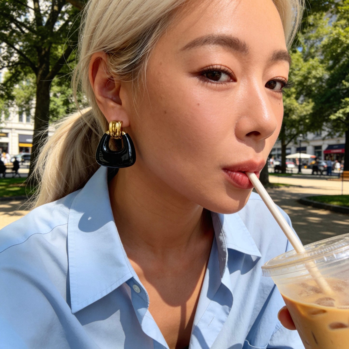 Vintage Black Onyx Statement Earrings