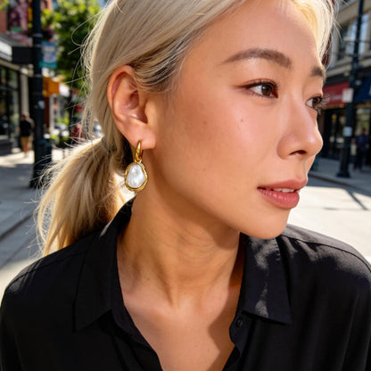Baroque Pearl Hoop Earrings