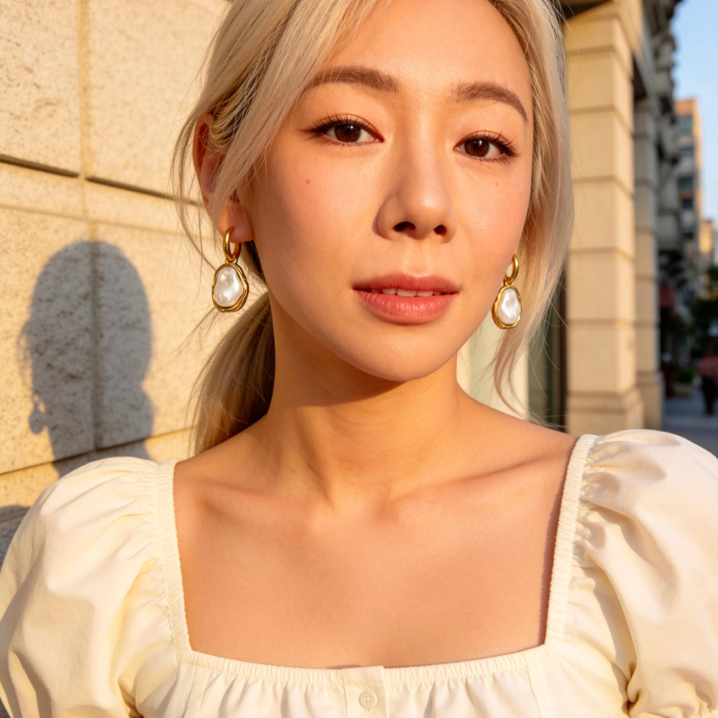 Baroque Pearl Hoop Earrings